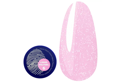 Акрил-гель для ногтей Touch Liquid Polygel №06, розовый с шиммером, 15 мл, Цвет: Розовый