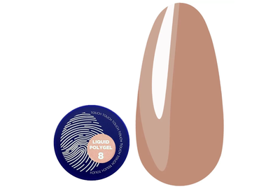 Акрил-гель для ногтей Touch Liquid Polygel №08, беж, 15 мл, Цвет: Бежевый