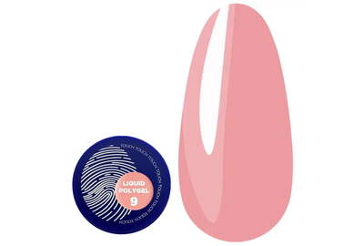 Акрил-гель для ногтей Touch Liquid Polygel №09, розовый нюд, 15 мл, Цвет: Розовый
