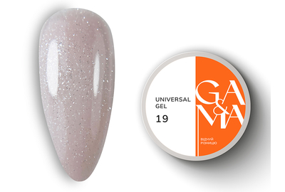 Гель универсальный GaMa Universal gel жидкий №19, нюд с шиммером, 15 мл, Цвет: Нюдовый, Обьем: 15 мл