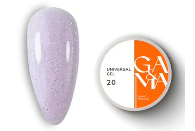 Гель универсальный GaMa Universal gel жидкий №20, лавандовый с шиммером, 15 мл, Цвет: Лавандовый, Обьем: 15 мл