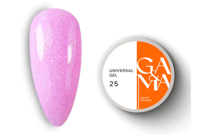 Гель универсальный GaMa Universal gel жидкий №25, розовый с блеском, 30 мл, Цвет: Розовый, Обьем: 30 мл