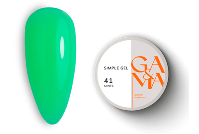 Гель GaMa Simple gel №41 Mints, мятный, 30 мл, Цвет: Мятный