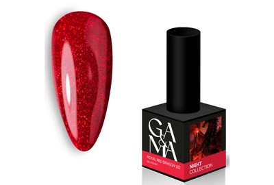 Гель-лак для ногтей GaMa Night collection №182 Royal Red dragon, 10 мл, Цвет: Красный