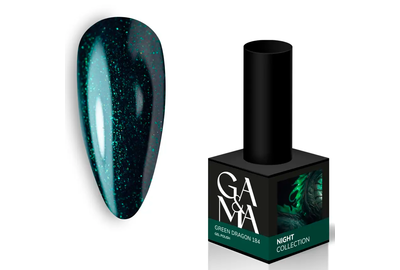 Гель-лак для ногтей GaMa Night collection №184 Green Dragon dragon, 10 мл, Цвет: Зеленый
