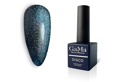 Гель-лак для ногтей GaMa Disco Cat №023, кошачий глаз, черный, 10 мл