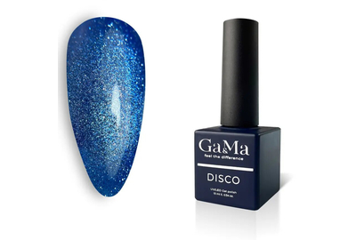 Гель-лак для ногтей GaMa Disco Cat №024, кошачий глаз, синий, 10 мл, Цвет: Синий