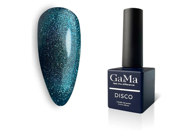 Гель-лак для ногтей GaMa Disco Cat №025, кошачий глаз, зеленый, 10 мл, Цвет: Зеленый