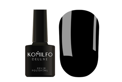 Гель-лак Komilfo Deluxe Series №D001 черный эмаль, 8 мл, Обьем: 8 мл