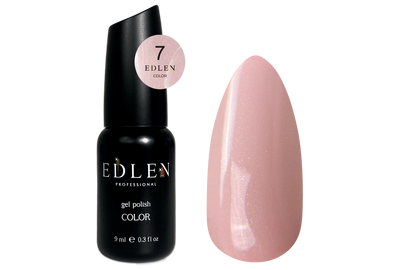 Gel polish Edlen Color No. 007 light pink with microglitter, 9 ml, Color: Beige