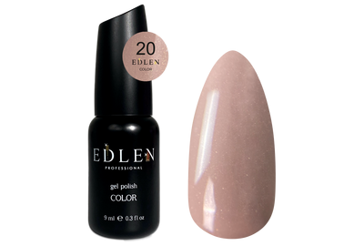 Gel polish Edlen Color No. 020 pink cocoa with microglitter, 9 ml, Color: Beige
