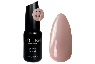 Гель-лак Edlen Color №021 бисквит, 9 мл, Цвет: Бежевый