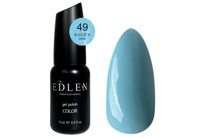 Gel polish Edlen Color No. 049 blue-turquoise, 9 ml, Color: Blue