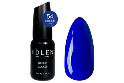 Gel polish Edlen Color No. 054 electric blue, 9 ml, Color: Dark blue