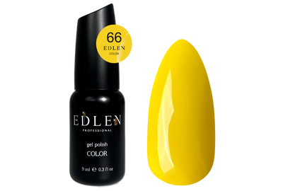 Gel polish Edlen Color No. 066 yellow, 9 ml, Color: Yellow