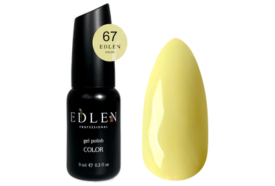 Gel polish Edlen Color No. 067 light yellow, 9 ml, Color: Yellow