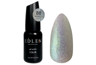Gel polish Edlen Color No. 088 transparent with green shimmer, 9 ml, Color: Transparent