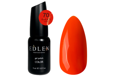Gel polish Edlen Color No. 070 orange neon, 9 ml, Color: Orange