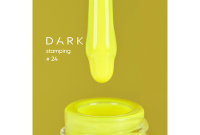 Лак для стемпинга DARK №24 неоновый желтый, с липким слоем, 10 мл, Цвет: Желтый