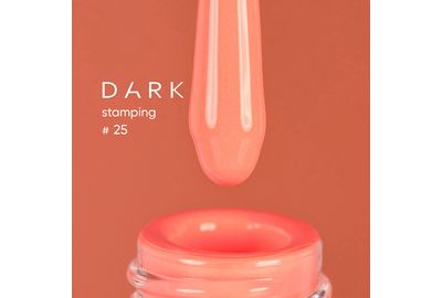 Лак для стемпинга DARK №25 неоновый персиковый, с липким слоем, 10 мл., Цвет: Персиковый