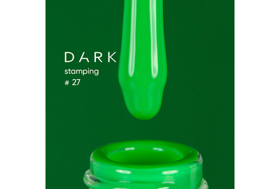 Лак для стемпинга DARK №27 неоновый зеленый, с липким слоем, 10 мл, Цвет: Зеленый