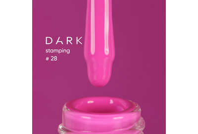 Лак для стемпинга DARK №28 неоновый розовый с липким слоем, 10 мл., Цвет: Розовый