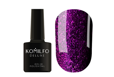 Гель-лак Komilfo Deluxe Series №D225 сине-фиолетовый с розовым микроблеском, 8 мл, Цвет: Фиолетовый, Обьем: 8 мл