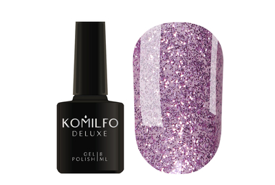 Гель-лак Komilfo DeLuxe Series №G017 рожево-бузковий з блискітками, 8 мл, Колір: Бузковий, Об`єм: 8 мл