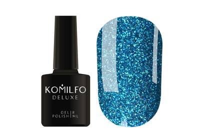 Гель-лак Komilfo DeLuxe Series №G020 бірюзовий мікроблиск, 8 мл, Колір: Бірюзовий, Об`єм: 8 мл