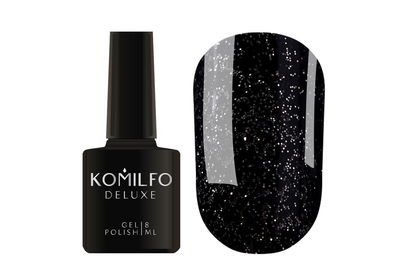 Гель-лак Komilfo DeLuxe Series №G023 чорний сріблястий мікроблиск, 8 мл, Колір: Чорний, Об`єм: 8 мл