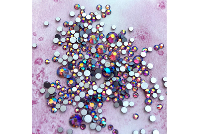 Стразы Синий хамелеон микс размер, 400 шт