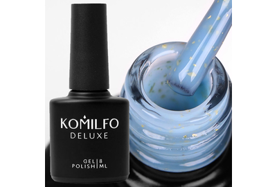 База для ногтей Komilfo Potal Base P006, голубая с поталью, 8 мл
