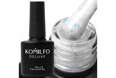 База Komilfo Potal Base P008 молочная с голубой и золотой талью, 8 мл