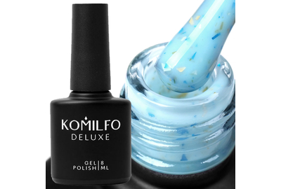 Nail base Komilfo Potal Base P010 blue with blue-gold potal, 8 ml