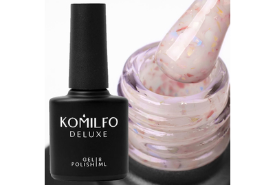 База для ногтей Komilfo Potal Base P020, персиково-бежевая с поталью, 8 мл