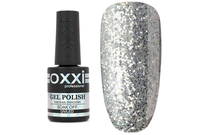 Гель-лак Oxxi №115, серебро с голографическими блестками, 10 мл
