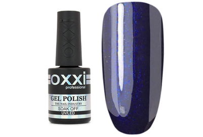 Гель-лак Oxxi №053, темный фиолетовый с голубым микроблеском, 10 мл
