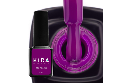 Гель-лак Kira Nails №102 темна фуксія емаль, 6 мл