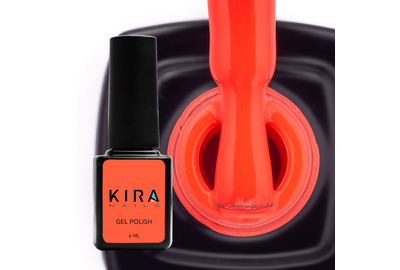 Гель-лак Kira Nails №106 світло-кораловий неоновий емаль, 6 мл