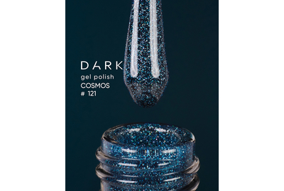 Гель-лак DARK Cosmos №121, бірюзово-синій, 6 мл