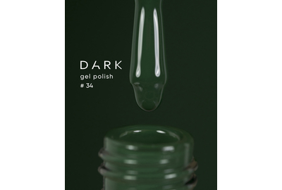 Гель-лак DARK №034, насыщенный темно-зеленый, 6 мл