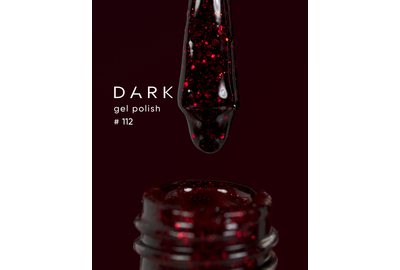 Гель-лак DARK №112, темно-вишневий з червоним шиммером, 6 мл