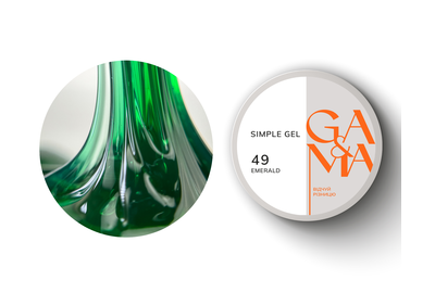 Гель GaMa Simple gel №49 Emerald эмеральд, зеленый, 15 мл