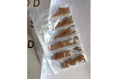 Бульонки металлические микс размер розово-золото