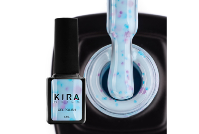 Гель лак Kira Nails Yoghurt Boom №07 голубой мармелад с неоновыми блестками, 6 мл