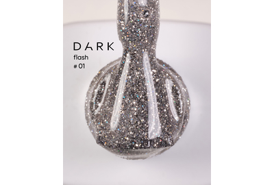 Reflective gel polish DARK Flash #001,silver, 10 ml