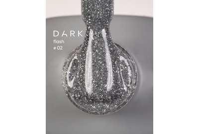 Reflective gel polish DARK Flash No. 002, silver, 10 ml