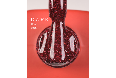 Reflective gel polish DARK Flash No. 006, red, 10 ml