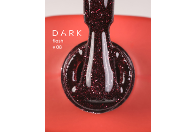 Reflective gel polish DARK Flash No. 008, wine, 10 ml