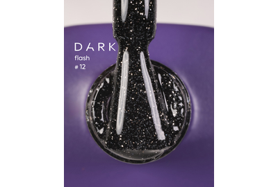 Reflective gel polish DARK Flash #012, black, 10 ml
